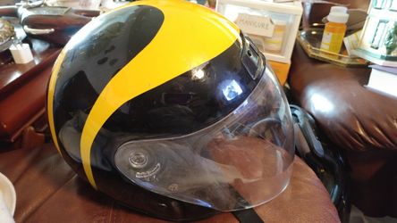 Yellow and Black Motorcycle Helmet