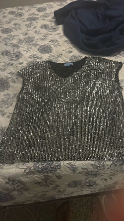 Large Cece black sequins top