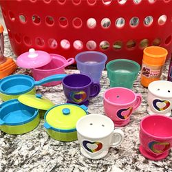 Pretend Play Kitchen Accessories, Pots and Pans, Appliances, Drinking Glasses, Cups and  More