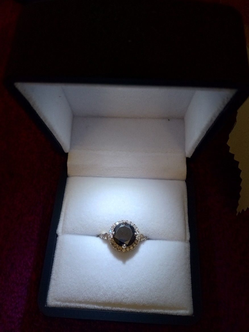 Natural Black Diamond Ring 