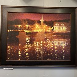 Lights Of Lambertville Enhanced Giclee By Gordon Haas 