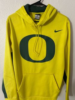 Nike Therma-fit College Oregon Ducks Hoodie Mens Small Yellow Sweatshirt Football