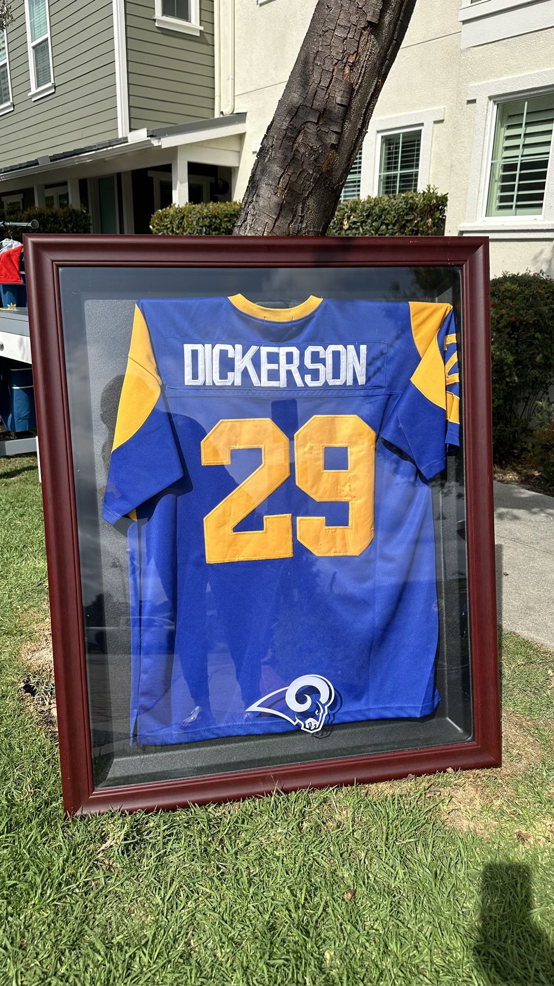 Dickerson, NFL authentic jersey with display case