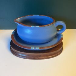Dansk Blue Mesa Sky Gravy Boat/Under Tray