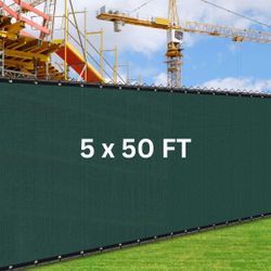5 x 50 FT Privacy Screen Fence, Outdoor Fencing Panels, Garden Windscreen Mesh Shade Sail