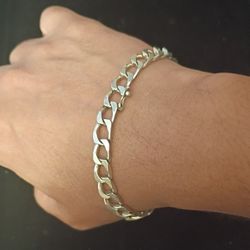 Vintage FGS VIOR Italy 925 Sterling Silver Square Curb Bracelet