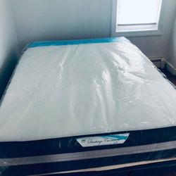 Set Queen Size Mattress And Box Thick New In Plastic Delivery Available 