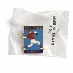 Vintage 1984 XXIII Games Baseball Pin – Los Angeles Olympics – Stadium Pin