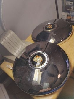 2# Hubcaps Flat Style With Porsche Emblem