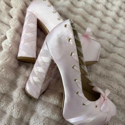 Pink ballerina wedge heel