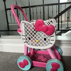 HELLO KITTY Push Shopping Cart W/ Stuffy Seat
