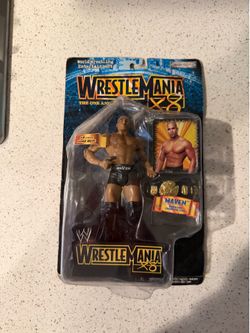 WWE Maven Jakks 2002 Rare Brand New Sealed Wrestlemania X8 w/ 14k Gold Belt