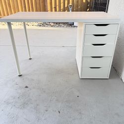 IKEA Desk with 5-Drawer Storage Unit