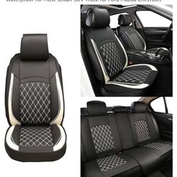 Black And White Leather Car Seat Covers