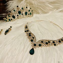 Crown, Necklace, Earrings 