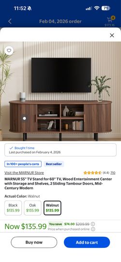 55” tv console