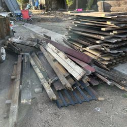 Used Wood Picket Fence And Treated 4x4