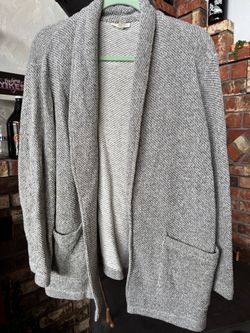 Eileen Fisher Marled Gray Open Cardigan