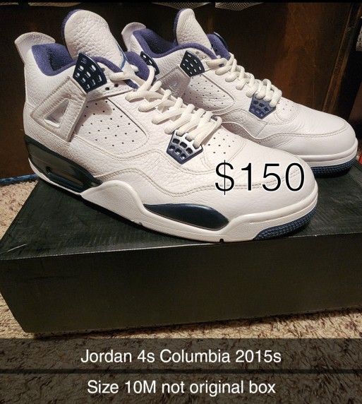 Jordan 4 Columbia Size 10M 