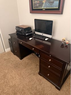 72" Dark Espresso Executive Office Desk