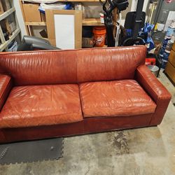 Older Red Leather Couch