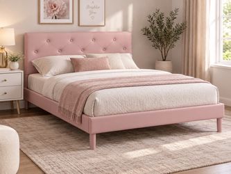 Pink twin size bedframe for $90