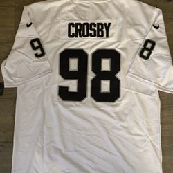 Raiders Crosby 98 White  jersey mens M L XXL XXXL 2X 3X