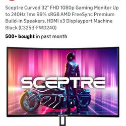 Sceptre 32inch Curved 240hz Gaming Monitor 