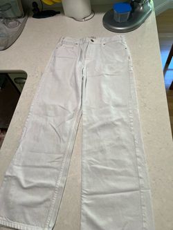 White Wide-Leg Denim Jeans