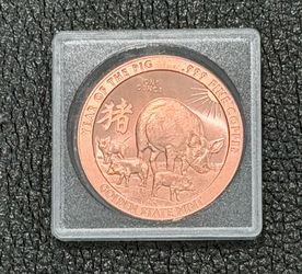 1 OZ .9999 Fine Copper Golden State Mint Year of the Pig