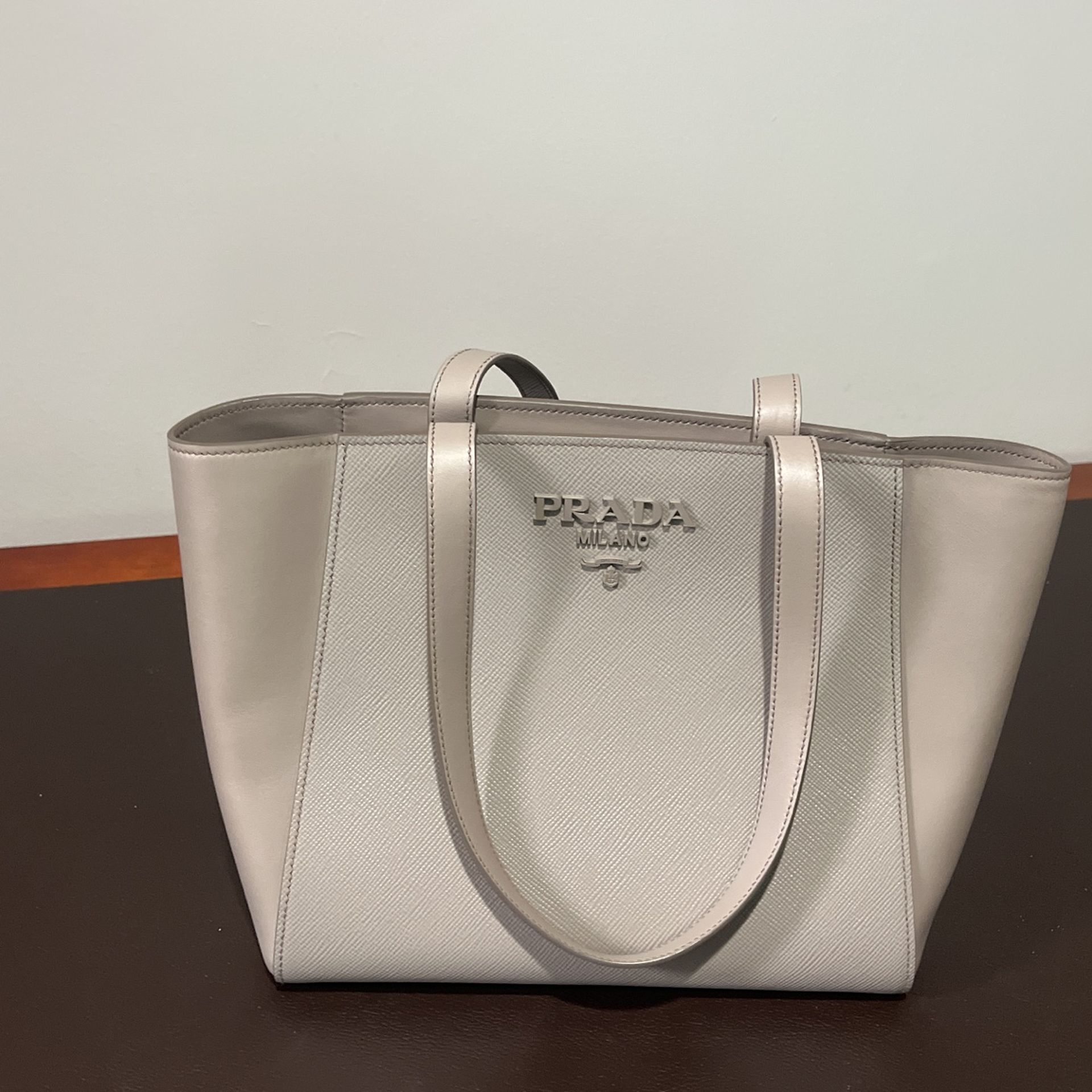 Prada Medium Leather Gray Bag