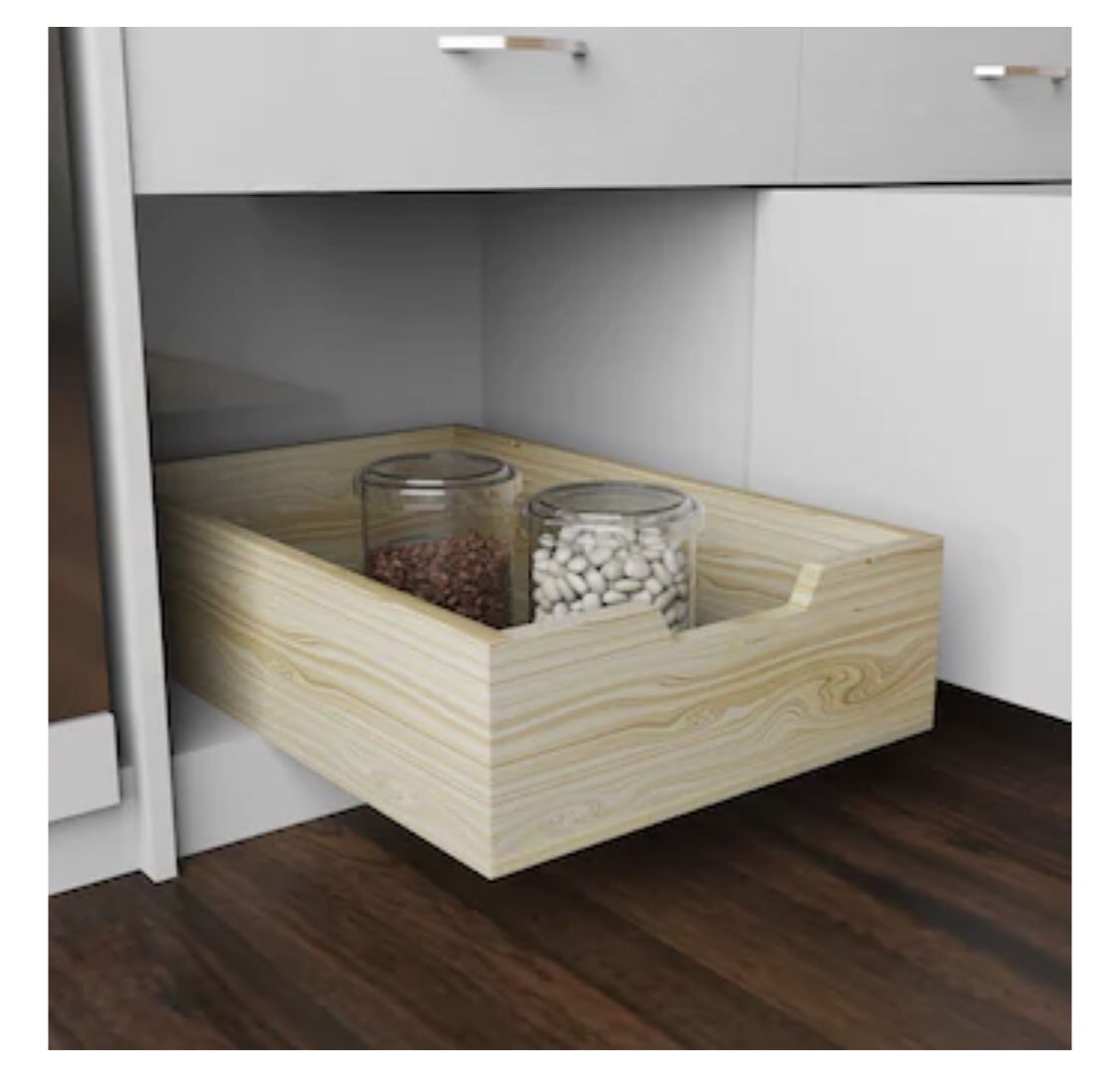 Style Selections Kitchen Storage 14-in W x 5.5-in H 1-Tier Pull Out Wood Cabinet Organizer