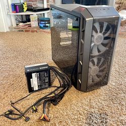 COOLER MASTERCASE H500 ARGB GAMING PC CLEAR TOWER W/ 500W SMART POWER SOURCE SUPPLY ALL TESTED & WORKING!