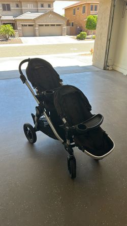 Baby Jogger City Select Double Stroller w/ 2 Seats, Tray & Cup Holder – Good Condition