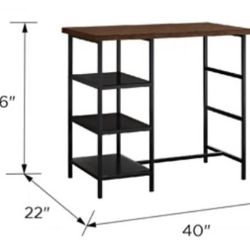 High Desk With Three Shelves And Stool $80