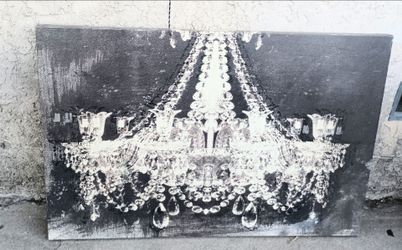 Black and White Chandelier Canvas Wall Art