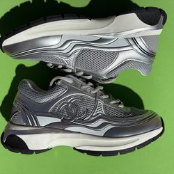 Chanel Gray Logo Shoes
