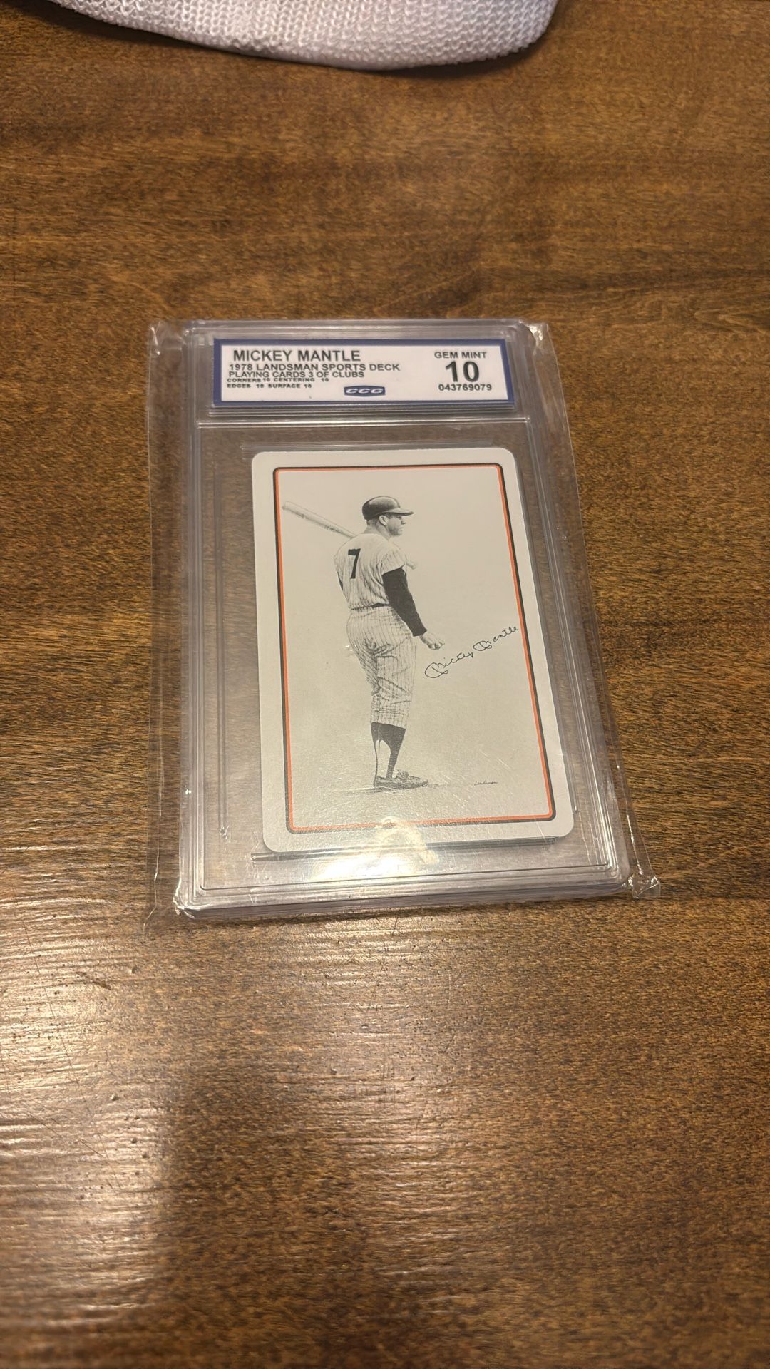 New York Yankees Mickey Mantle Pristine Mint 10 1978 Landsman Sports Deck Playing Cards 3 Of Clubs
