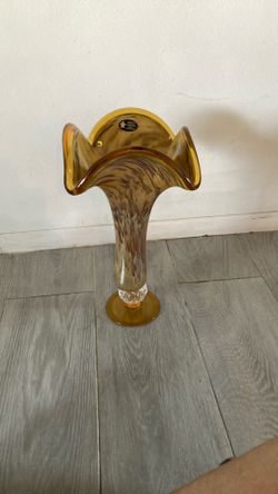 Italian Glass Vase White Crystal