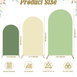 OurWarm Arch Cover Set of 3, 4FT 5FT 6FT Round Arch Backdrop Covers,