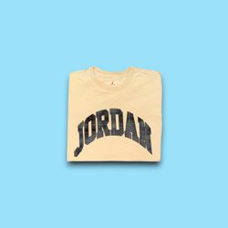 Air Jordan script spell out logo t-shirt beige men’s large 