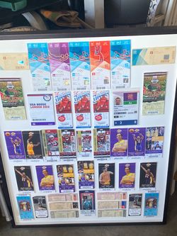 Framed Sports Ticket Collection Display