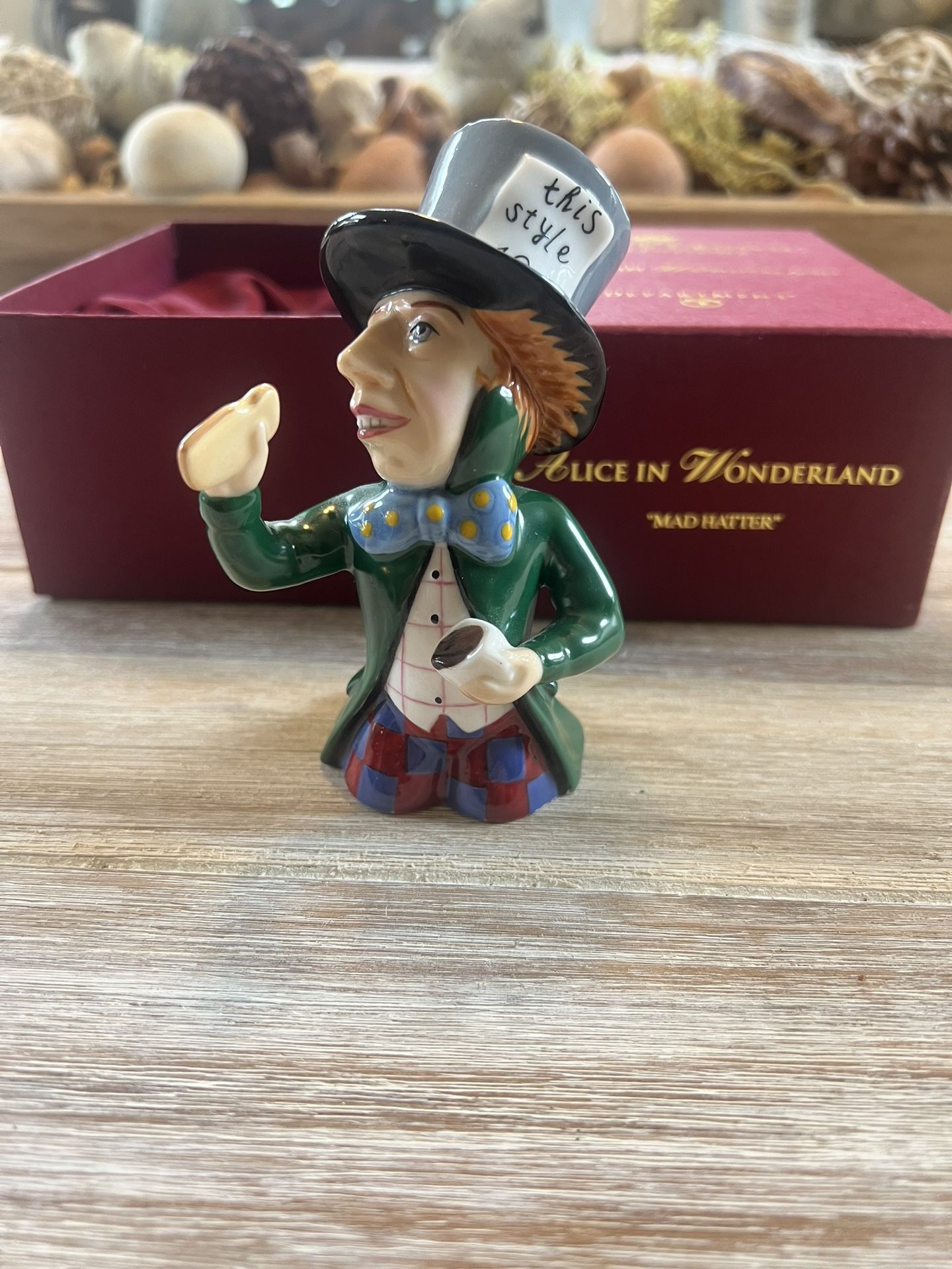Candle Crown Collections Alice In Wonderland Porcelain Mad Hatter