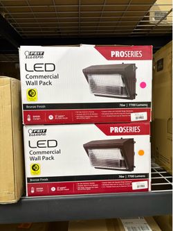 NEW IN BOX- TWO Feit Electric 76-Watt Integrated LED Bronze Dusk to Dawn Photocell Sensor Commercial Security Outdoor Wall Pack Light 5000K