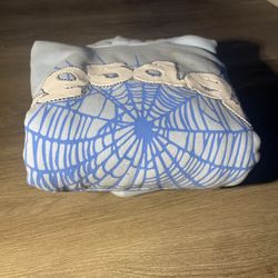 Sp5der Hoodie Sky Blue With Rhinestones Size Small Never Worn Before 