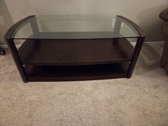 Dark wood coffee table