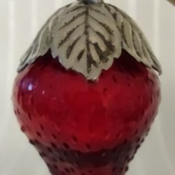 Antique Glass Strawberry Salt Shaker. 
