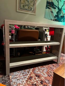Grey standing shelf