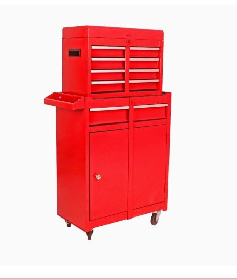 5-Drawer Rolling Tool Chest Cabinet, High Capacity Tool Box Storage Cabinet with Adjustable Shelf, Removable Tool Box Organizer 4 Wheels for Garage