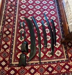 Gloss Black Car Exterior Trim Kit – Door Handles, Mirror Covers & Window Visors 130$